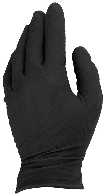 Rukavice nitrilové čierne, sada 50ks, veľkosť M, SOLID GRIP, GEKO 4