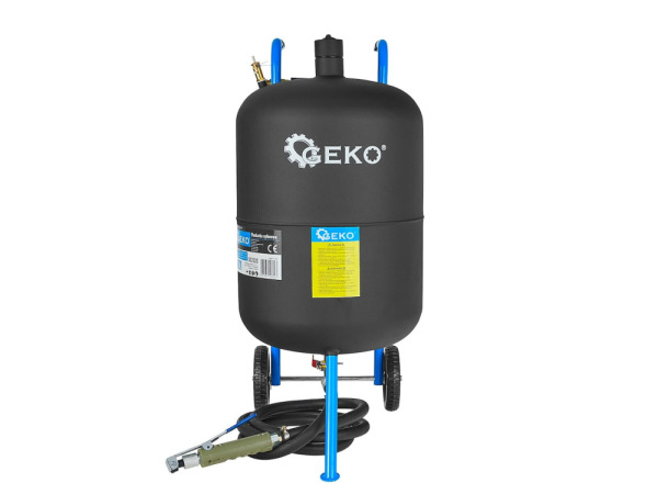 Pieskovačka 76 l, pracovný tlak 4,1-8,6 barov, spotreba vzduchu 170-700 l/min, GEKO 2