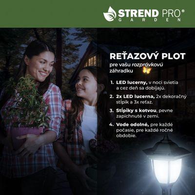 Lampa Strend Pro Garden, reťaz, ohrada, plot do záhrady, 2x solárne svietidlo, 1x LED, 16,5x16,5x71, 9