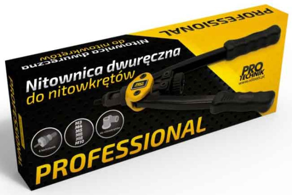 Nitovacie kliešte PROFI na maticové nity obojručné, M3, M4, M5, M6, M8, M10, PRO-TECHNIK 1