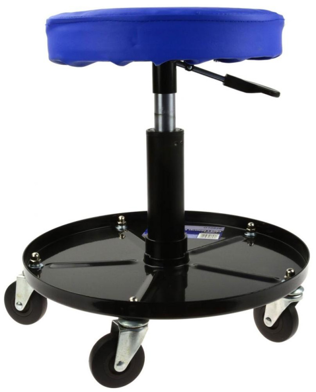 Stolička kruhová s pojazdovými kolieskami, výška sedenia 38-51 cm, GEKO 1