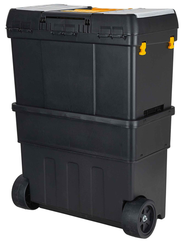 Kufor na náradie s kolieskami, 2 boxy, 1 zásuvka, dĺžka 46 x šírka 26 x výška 62 cm 9