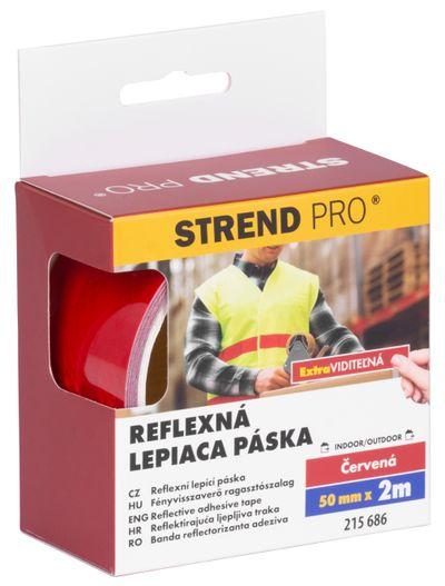 Páska Strend Pro, reflexná, samolepiaca, extra vidieľná, červená, 50 mm x 2 m