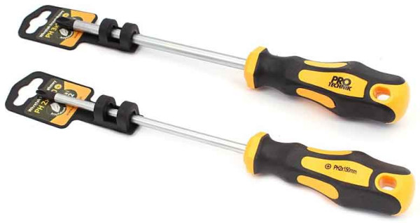 Skrutkovač PZ1 x 100 mm, žltočierna rukoväť, PRO-TECHNIK 1