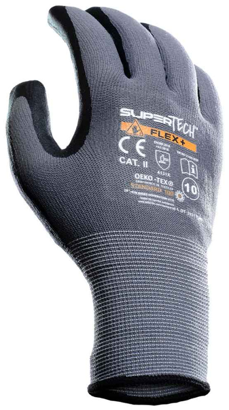 Ochranné rukavice SUPER TECH FLEX+, mikropenový nitril, PVC terčíky, veľkosť 9, VASKO 3