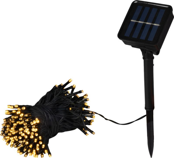 Reťaz MagicHome Vianoce, 200xLED, teplá biela, 8 funkcií, solárne napájanie, 20 m, IP44