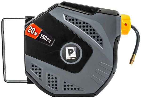 Navíjací bubon s držiakom na stenu s hadicou na vzduch, 8 x 12 mm, dĺžka 20 m, POWERMAT 8