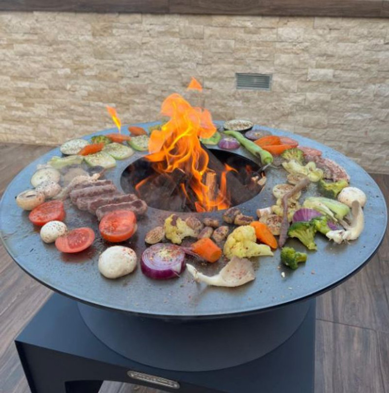 Gril Strend Pro Fiesta, čierny, oceľ, priemer 75 cm, s ohniskom 5