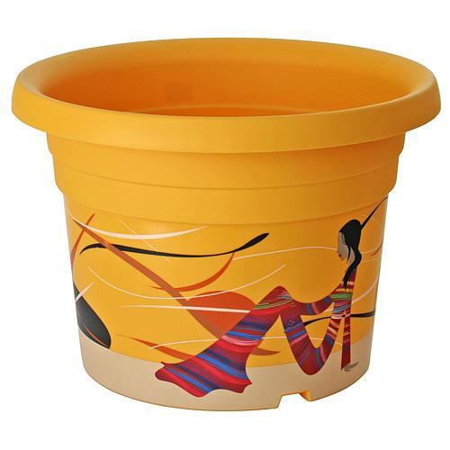 Kvetinac ICS DECORA GL 30x21 cm, žltý