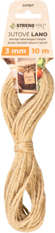 Lano Strend Pro Garden, jutové, prírodné, 3 mm, stáčané, L-10 m 1