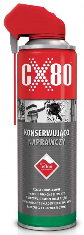 Sprej mazací a konzervačný s prísadou teflónu 500 ml, DUO hlavica, CX-80