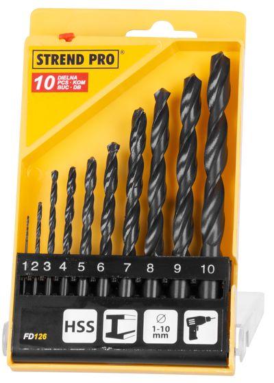 Sada vrtákov Strend Pro FD126, 10 dielna, 1-10 mm, HSS, do kovu