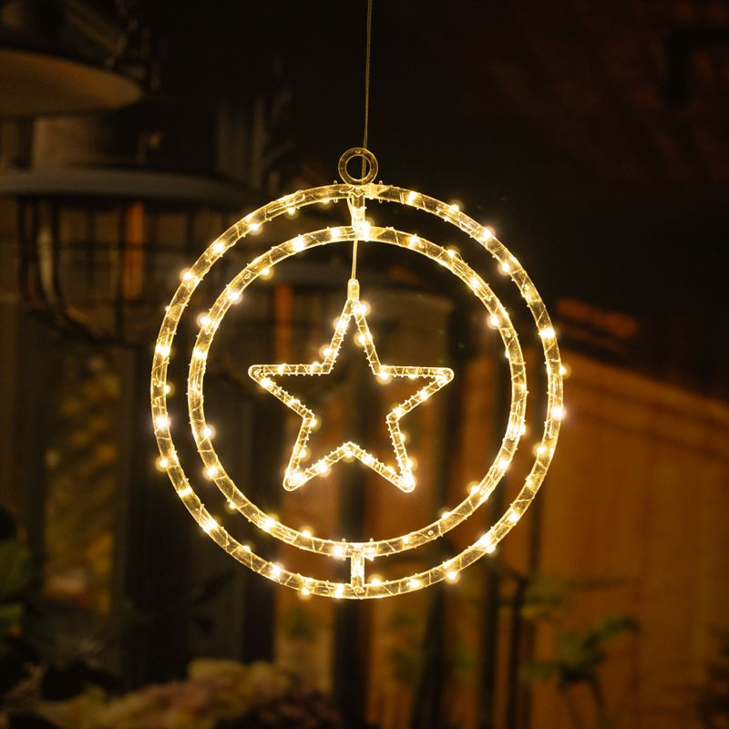 Dekorácia MagicHome Vianoce, hviezda, plast, 80xLED teplá biela, 32.5x36 cm, 3xAA 1