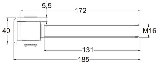 Nastaviteľný záves pre zváranie M16 x 180 mm, XL-TOOLS, číslo colného sadzobníka 7308 9098 3