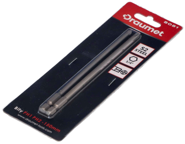 Sada bitov 1/4" PH1 a PH2, dĺžka 150 mm, 2 ks, EGA 3
