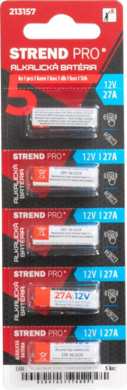 Batéria Strend Pro, alkalická, 27A, 12V, blister 5 ks