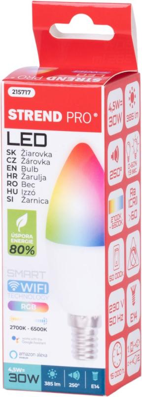 Žiarovka Strend Pro Smart, wifi, mení farby RGB, 5 W, E14 2