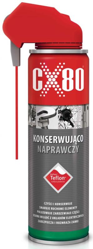 Sprej mazací a konzervačný s prísadou teflónu 250 ml, DUO hlavica, CX-80