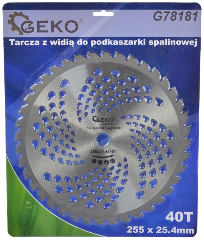 Pílový kotúč s SK plátkami 255 x 25,4 mm, 40 zubov, do krovinorezu, GEKO 2