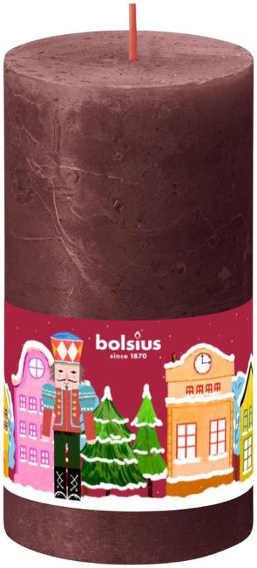 Sviečka Bolsius Luskáčik, valcová, vianočná, 54 hod., 68x130 mm