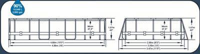 Bazén Bestway® Power Steel™, 56448, kartušová filtrácia, rebrík, plachta, dávkovač, 488x305x107 cm