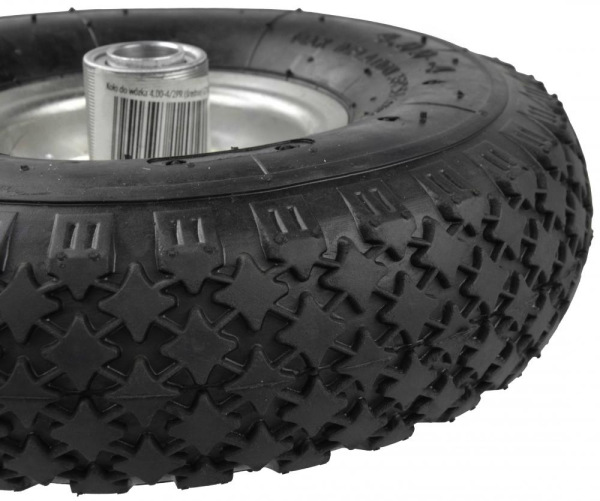 Nafukovacie koleso s ložiskami, otvor 20mm, priemer 27,5 cm, šírka 8,5 cm, sivé, bez osky 2