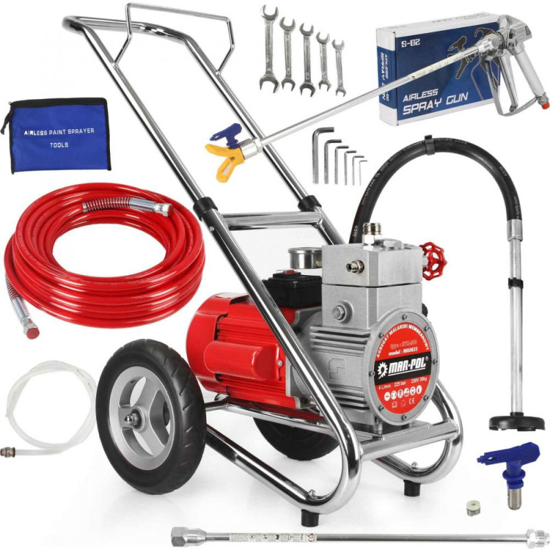 Maliarsky agregát, 230 V, pracovný tlak 225 barov, výdatnosť 4 l/min, MAR-POL