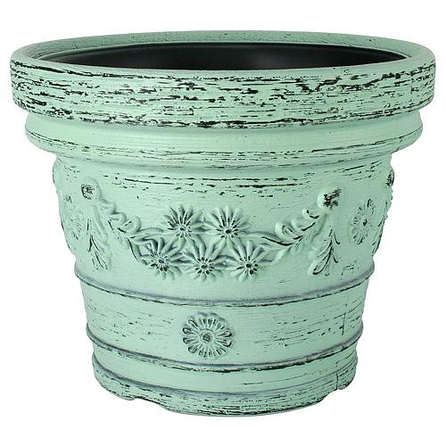 Kvetinac DECORA 350/280 mm, Turquoise Green, 13 lit