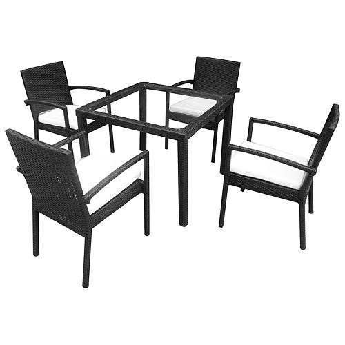 Set terasový CELINDA, stôl 90x90x72 cm, 4x stolička 56x58x87 cm