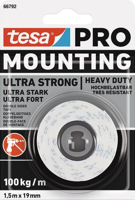 Páska tesa® Mounting PRO Ultra Strong, montážna, obojstranná, lepiaca, 19 mm, L-1,5 m