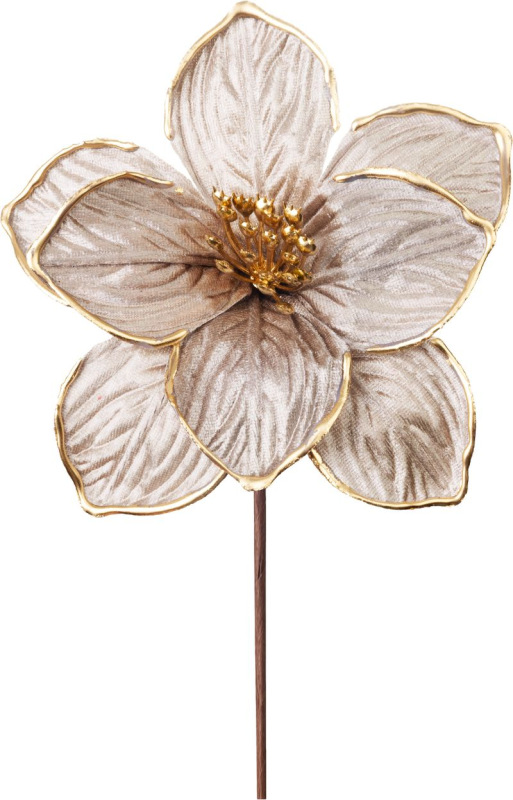Kvet MagicHome Vianoce, magnólia, champagne, 13,5 cm, veľkosť kvetu: 19 cm