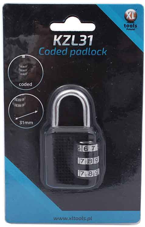 Zámok visiaci s číselným kódom 31 mm, XL-TOOLS 1