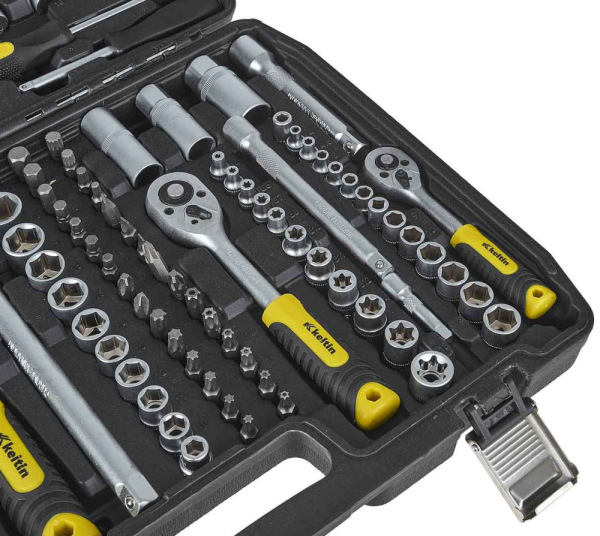 Gola sada 1/2" a 3/8" a 1/4", 216-dielna v plastovom kufri, KELTIN 9