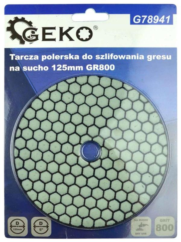 Brúsny diamantový kotúč 125 mm, zrno 800 suchý zips, brúsenie na sucho, GEKO 2