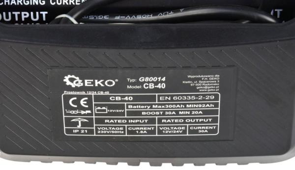 Nabíjačka autobatérii CB-40, 230 V, 12/24 V, poistka 30A, intenzita prúdu 30A 5