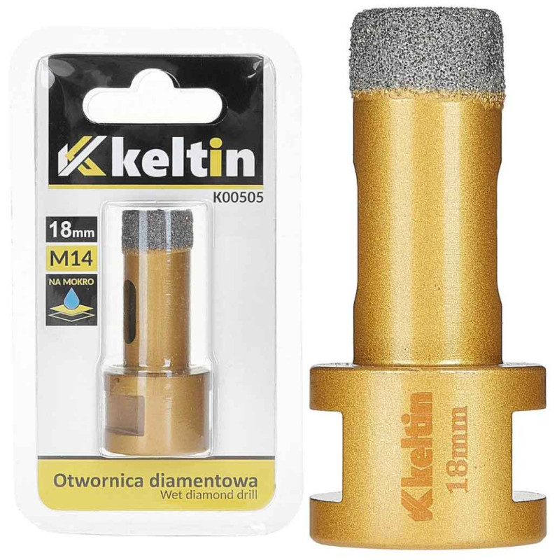 Vrták diamantový korunkový, závit M14 do uhlovej brúsky priemer 18 mm, GEKO 1