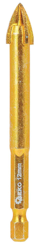 Vrták do skla a keramiky 12 mm, 4-britý, stopka 1/4", GEKO 2