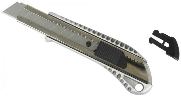 Nôž s ulamovacou čepeľou 18 mm, kovový s tlačítkom Profi, MAR-POL
