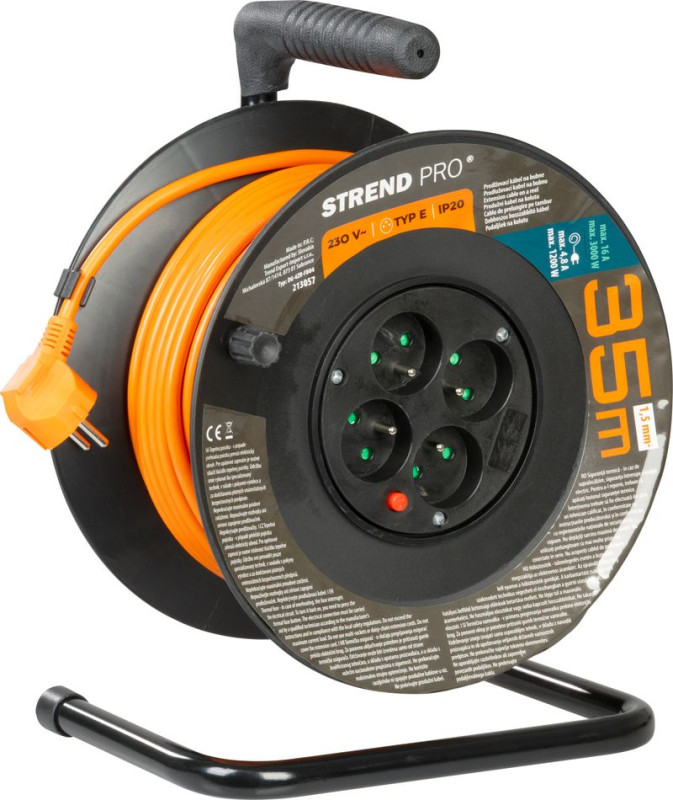 Kábel Strend Pro DG-FB04 predlžovací, L-35 m, na bubne, prierez 1,5 mm2 1