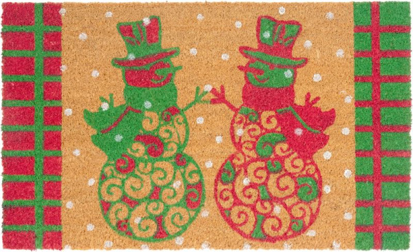 Rohožka MagicHome, pred dvere, Snowmen, kokos/pvc, 45x75 cm