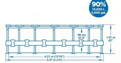 Bazén Bestway® Steel Pro MAX, 5614Z, kartušová filtrácia, rebrík, plachta, 427x107 cm 5