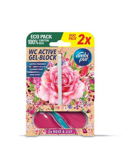 Ambipur WC Active gel-blok ruže a ľalia 2x45g