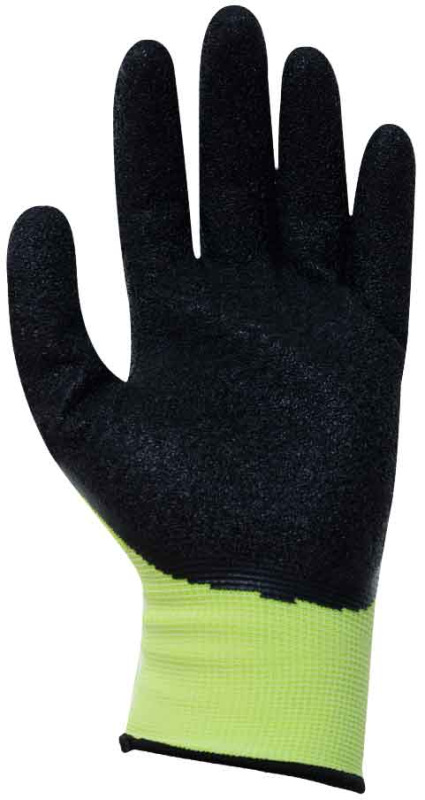 Ochranné rukavice SUPER TECH NYLEX, žltozelená priadza, latexová dlaň, veľkosť 9, VASKO 5