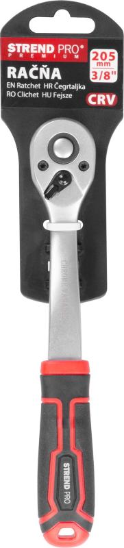 Račňa Strend Pro Premium ComfortGrip DL300, 3/8", s páčkou, 205 mm, 72z