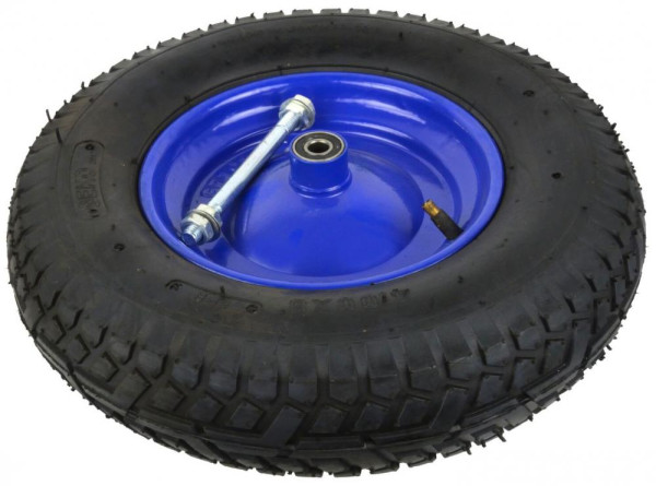 Nafukovacie koleso s ložiskami, otvor 12 mm, priemer 39 cm, šírka 8,5 cm, modré, s oskou 1