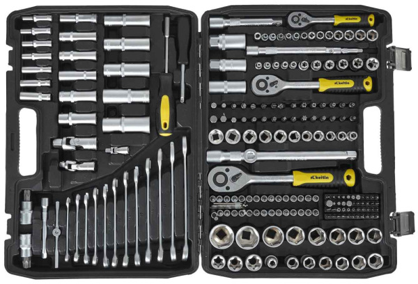 Gola sada 1/2" a 3/8" a 1/4", 216-dielna v plastovom kufri, KELTIN 2