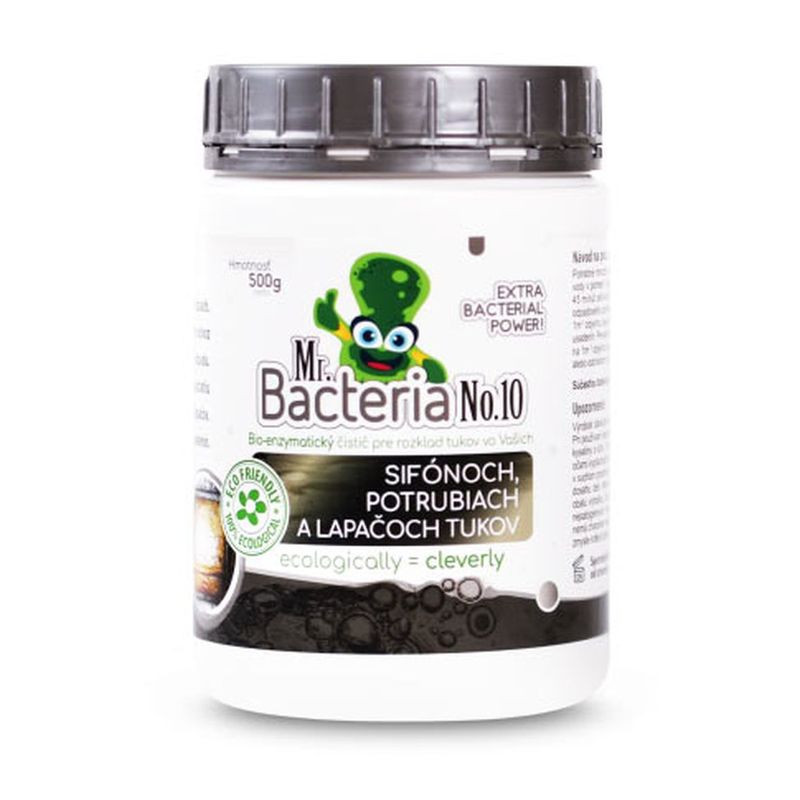 Aktivátor Mr.Bacteria No.10, pre rozklad tukov v sifonoch potrubiach a lapačov tukov , 500g