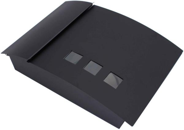 Poštová schránka s okienkami, 31x10x45cm, čierna polkruhová, XL-TOOLS