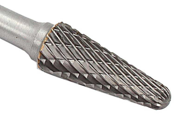 Technická fréza kužeľová zaoblená 10 x 25 mm, dĺžka 65 mm TYP L, stopka 6 mm, XL-TOOLS 1