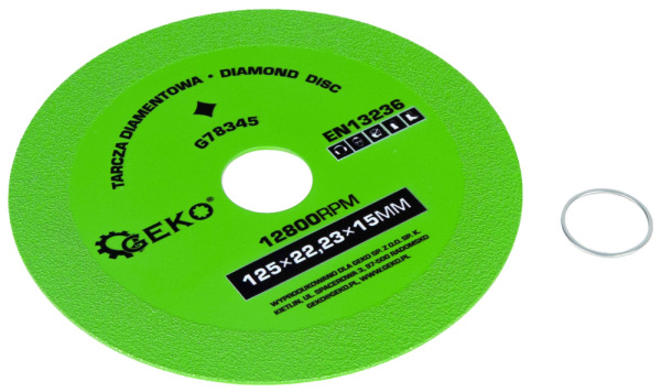 Rezný diamantový kotúč na sklo 125 x 22,2 x 15 mm, GEKO 2